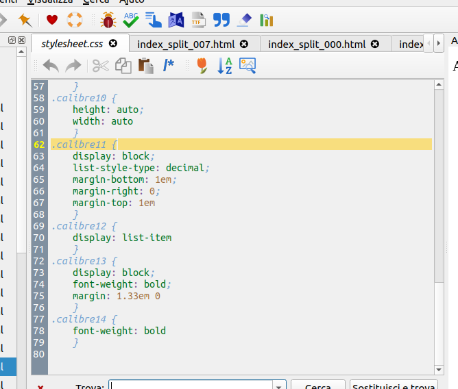 Edit the class calibre10 in stylesheet.css