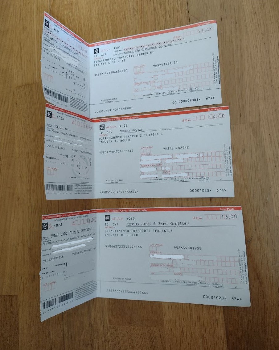 Bollettini precompilati patente B 4028 9001 16 euro, 26,40 euro, poste, domanda foglio rosa